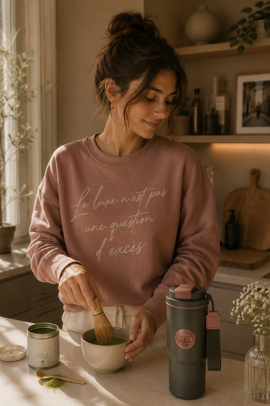 Juliette bereitet Matcha zu